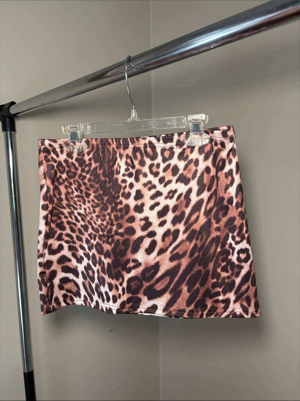 Leopard Print Mini Skirt - Brown Animal Print